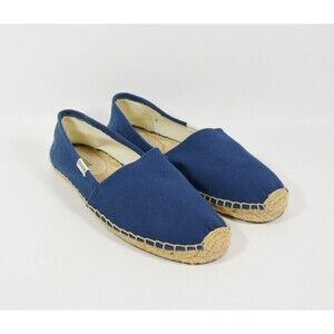 Soludos Blue Canvas Fabric Espadrille Boho Flats Loafers Shoes Sz 8